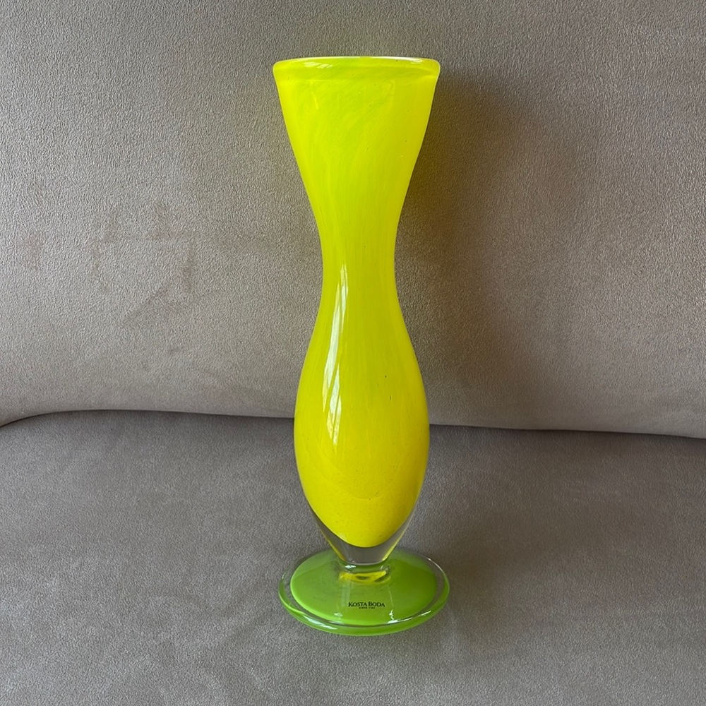 Kosta Boda Vase - Yellow! (Signed & numbered)